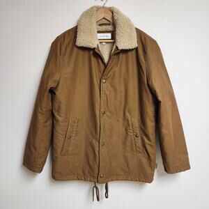 Calvin Klein Jacket Mens Medium Sherpa Coach Brown Cognac Western Yellowstone